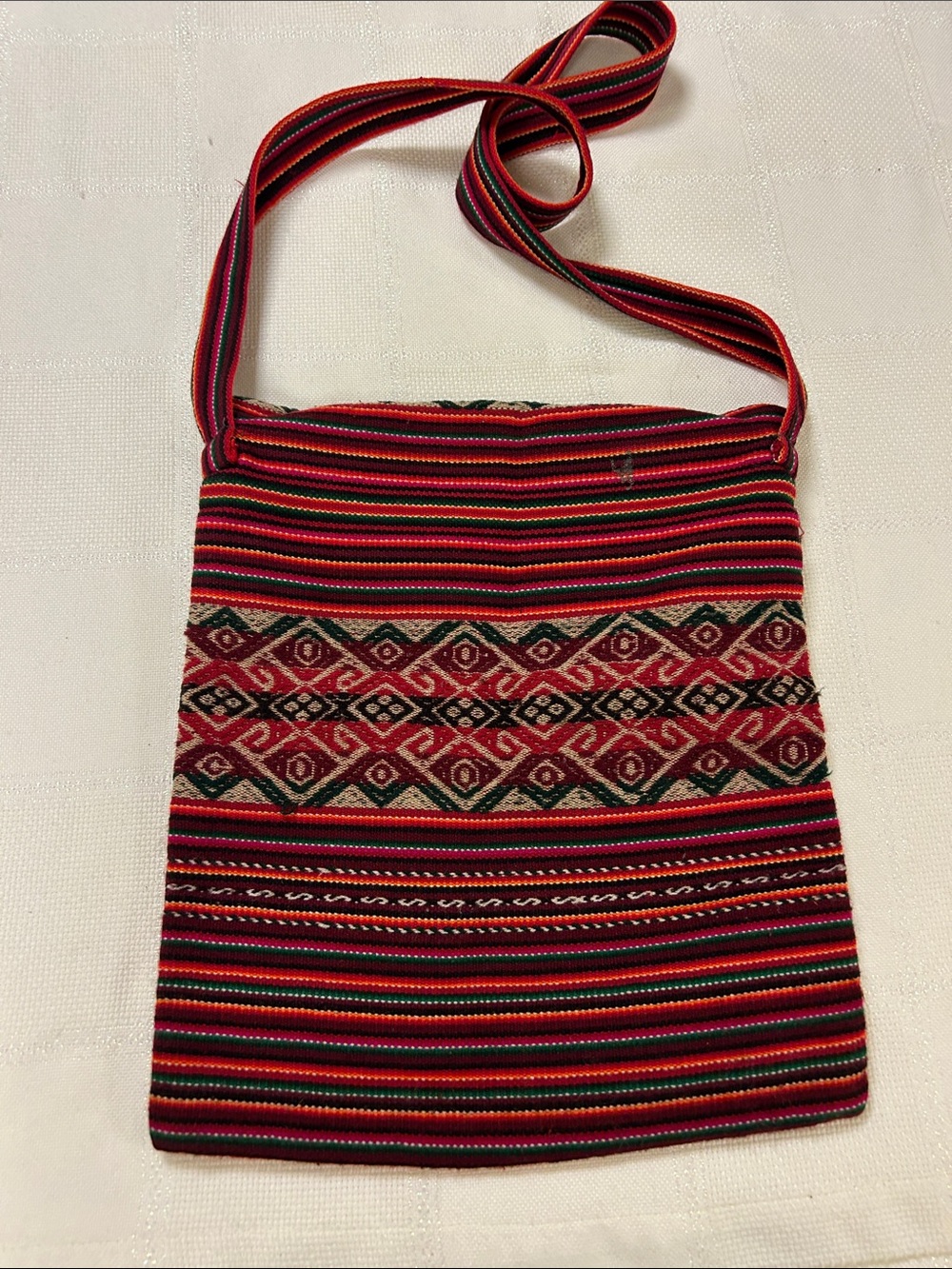 Handwoven Red Patterned Crossbody Bag image 2